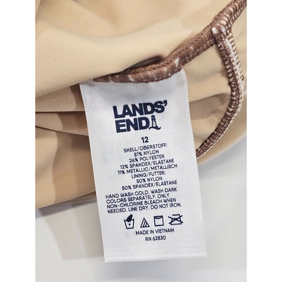 LANDS' END Women's 12 Slender Suit Shine Grecian One Piece Swimsuit Swim Suit - Picture 6 of 9